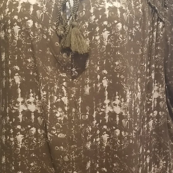 Evri tie dye tassel tie short sleeve boho top 3X - Picture 2 of 7